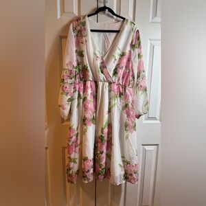 SHEIN Curve Pink and Green Dress